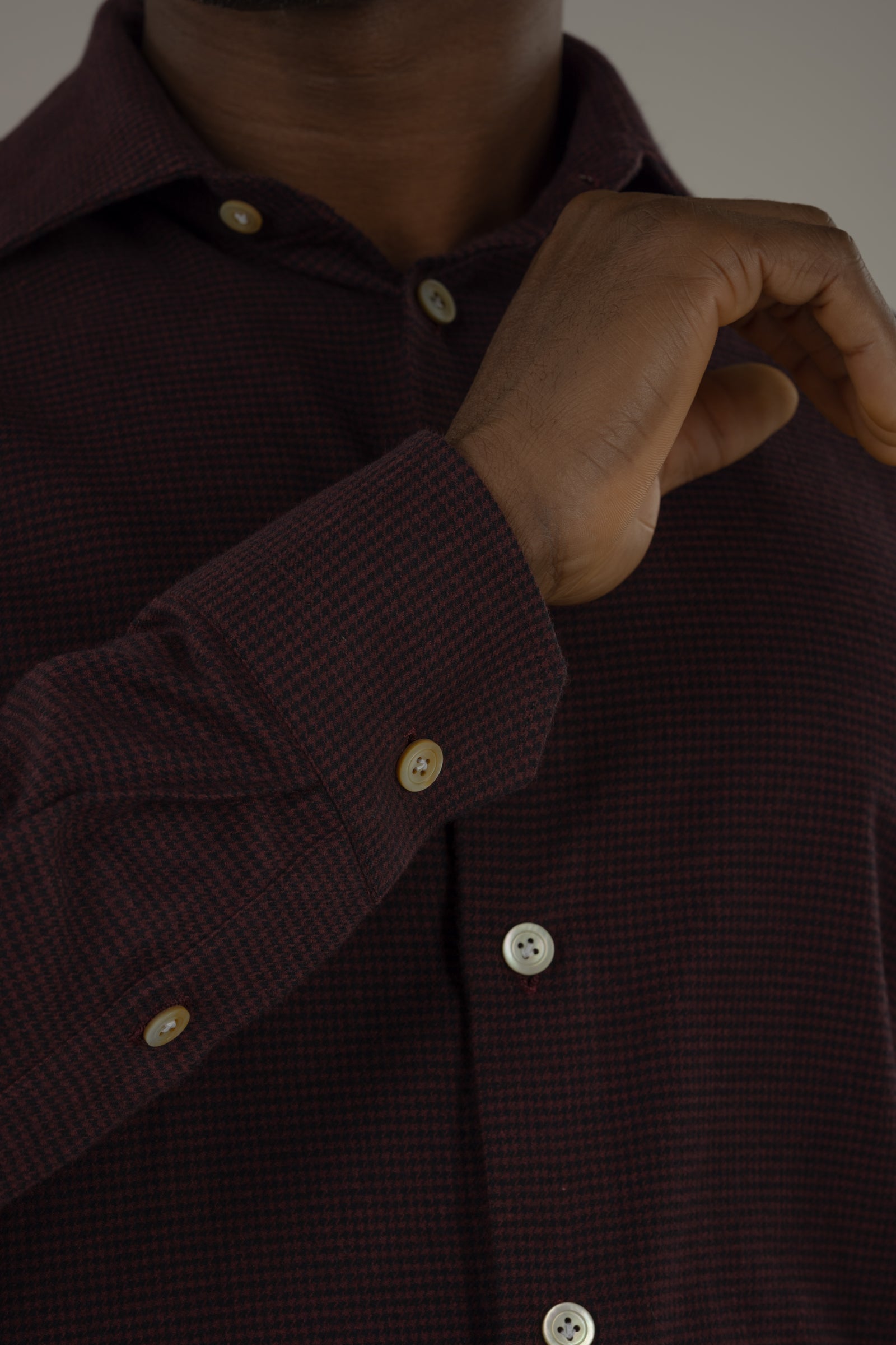 Camicia uomo in flanella pied de poule Ischia