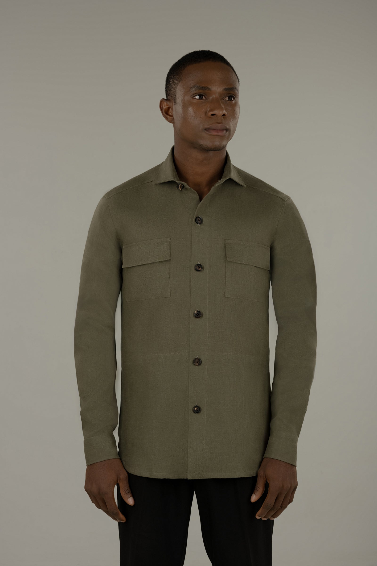 Overshirt uomo in lino Pompei