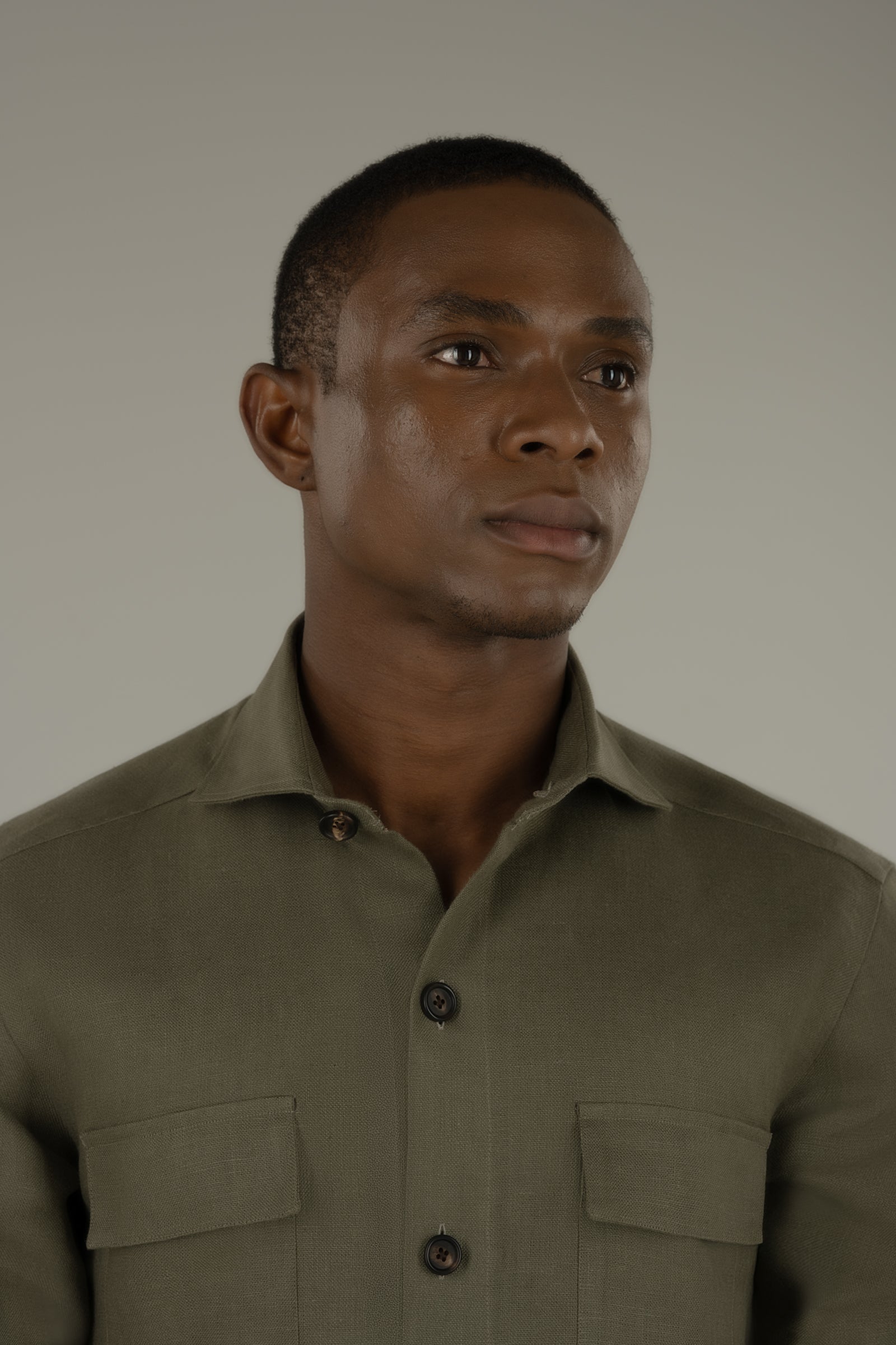 Overshirt uomo in lino Pompei