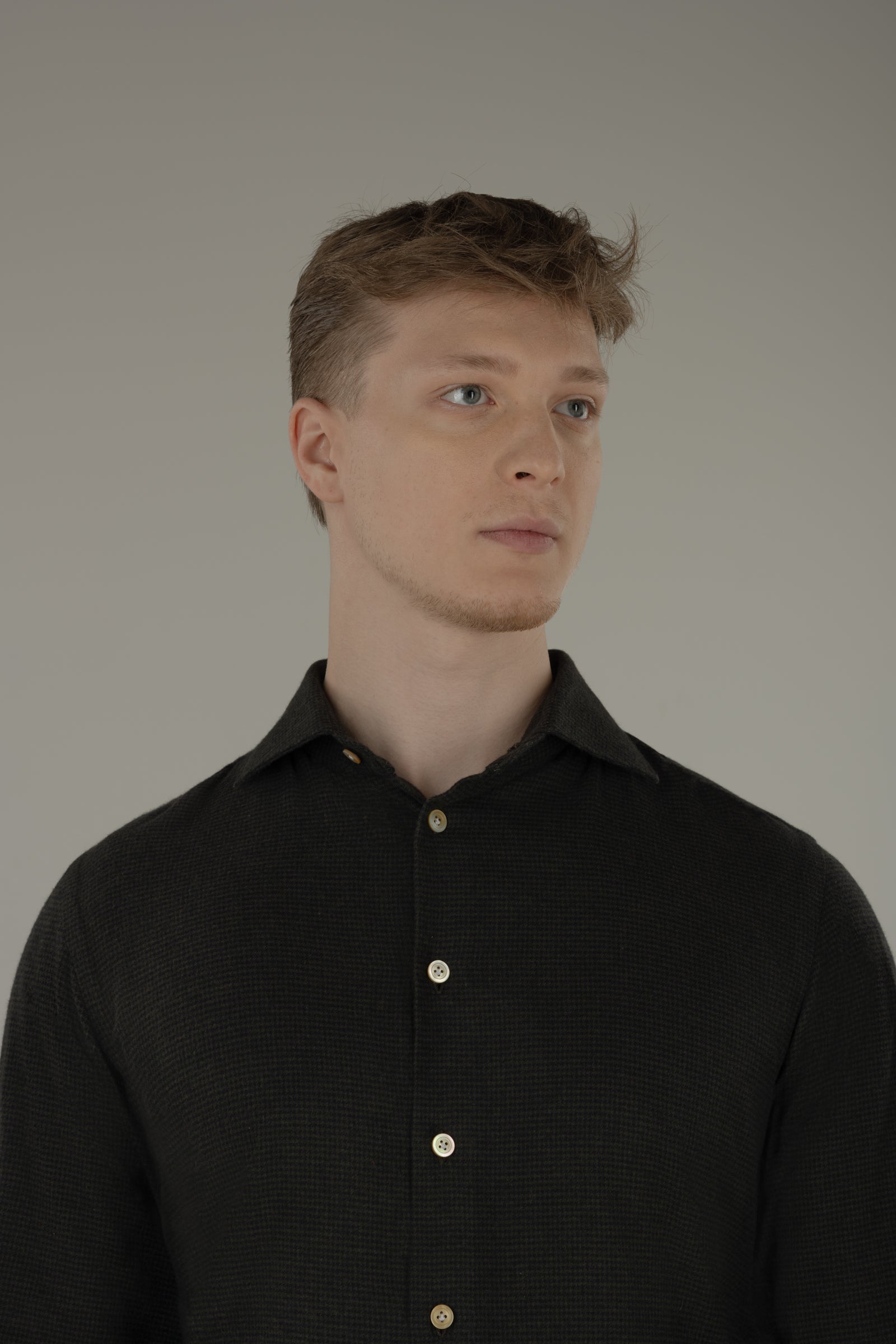 Camicia uomo in flanella pied de poule Ischia