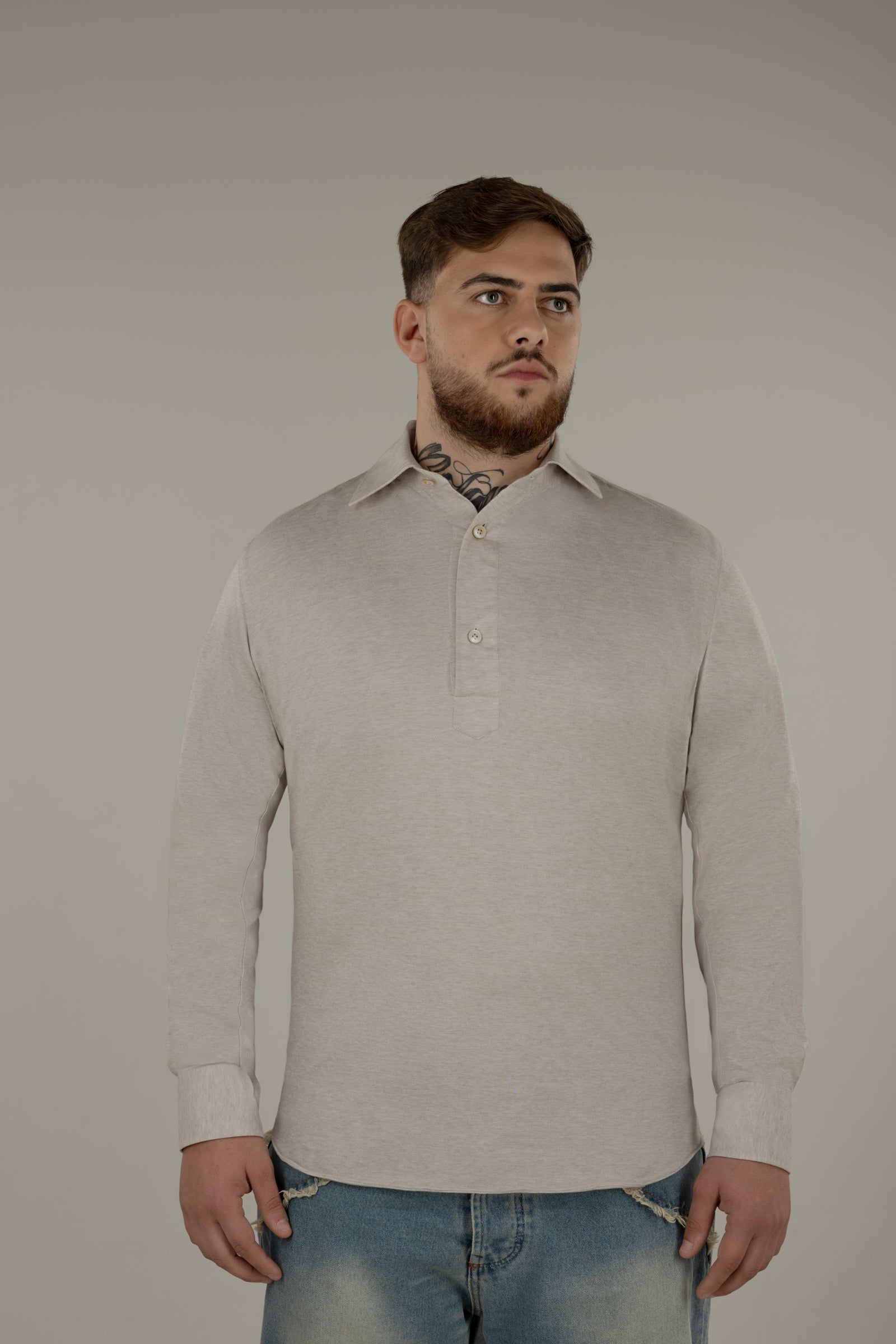 Polo camicia uomo in jersey New York