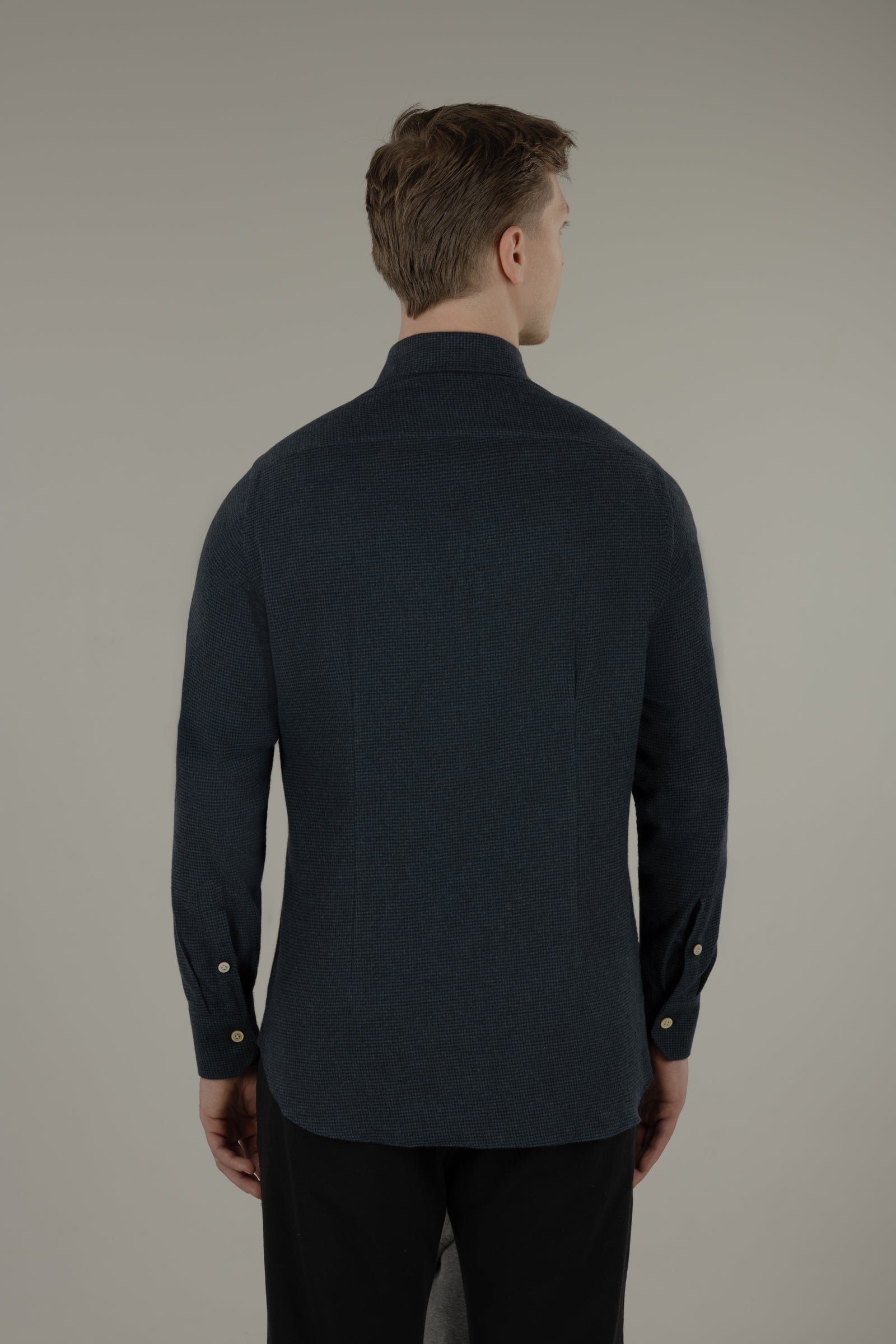 Camicia uomo in flanella pied de poule Ischia