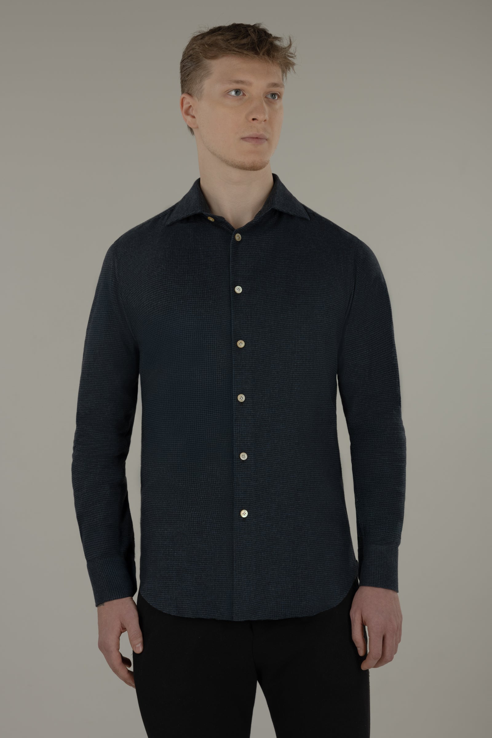 Camicia uomo in flanella pied de poule Ischia