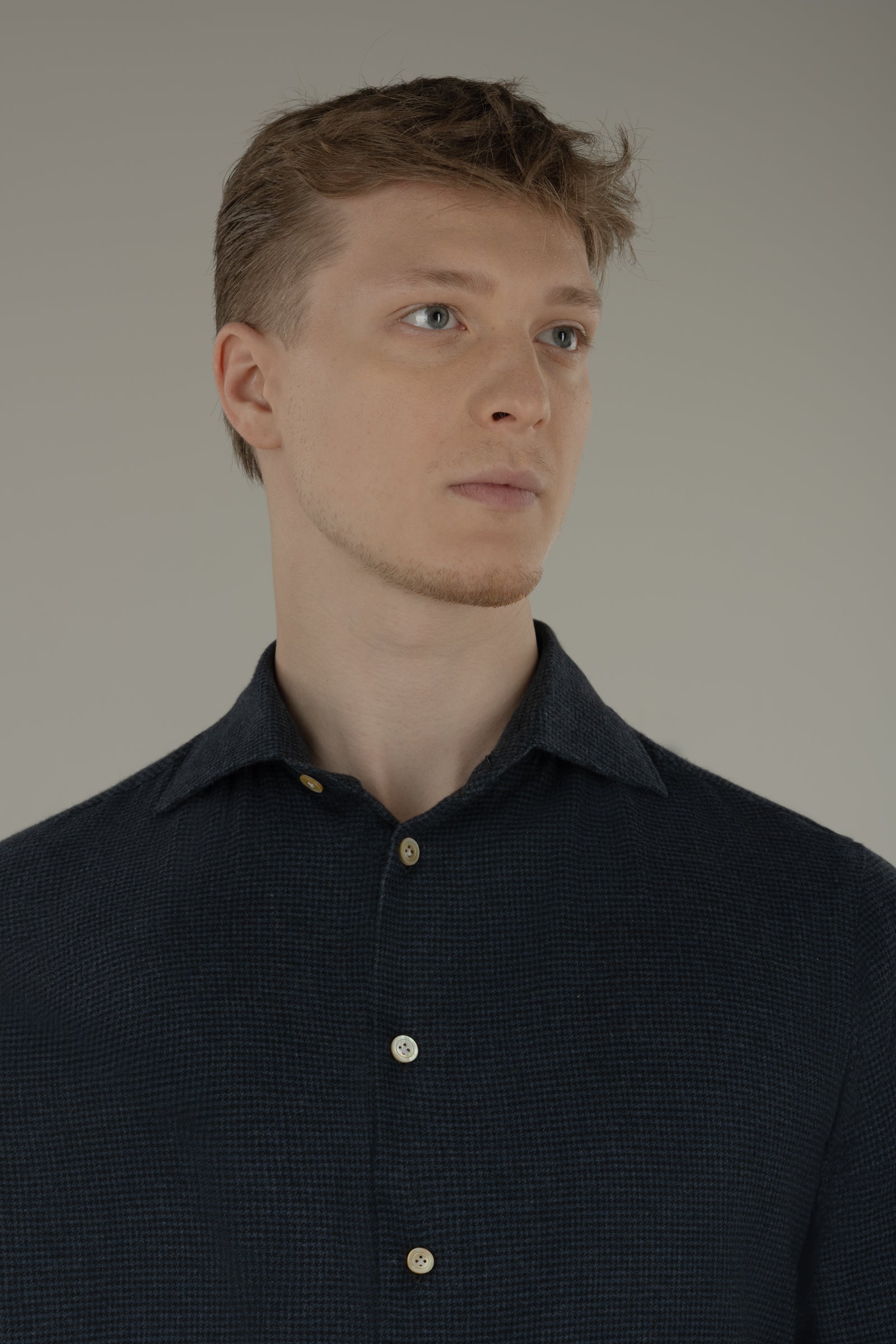 Camicia uomo in flanella pied de poule Ischia