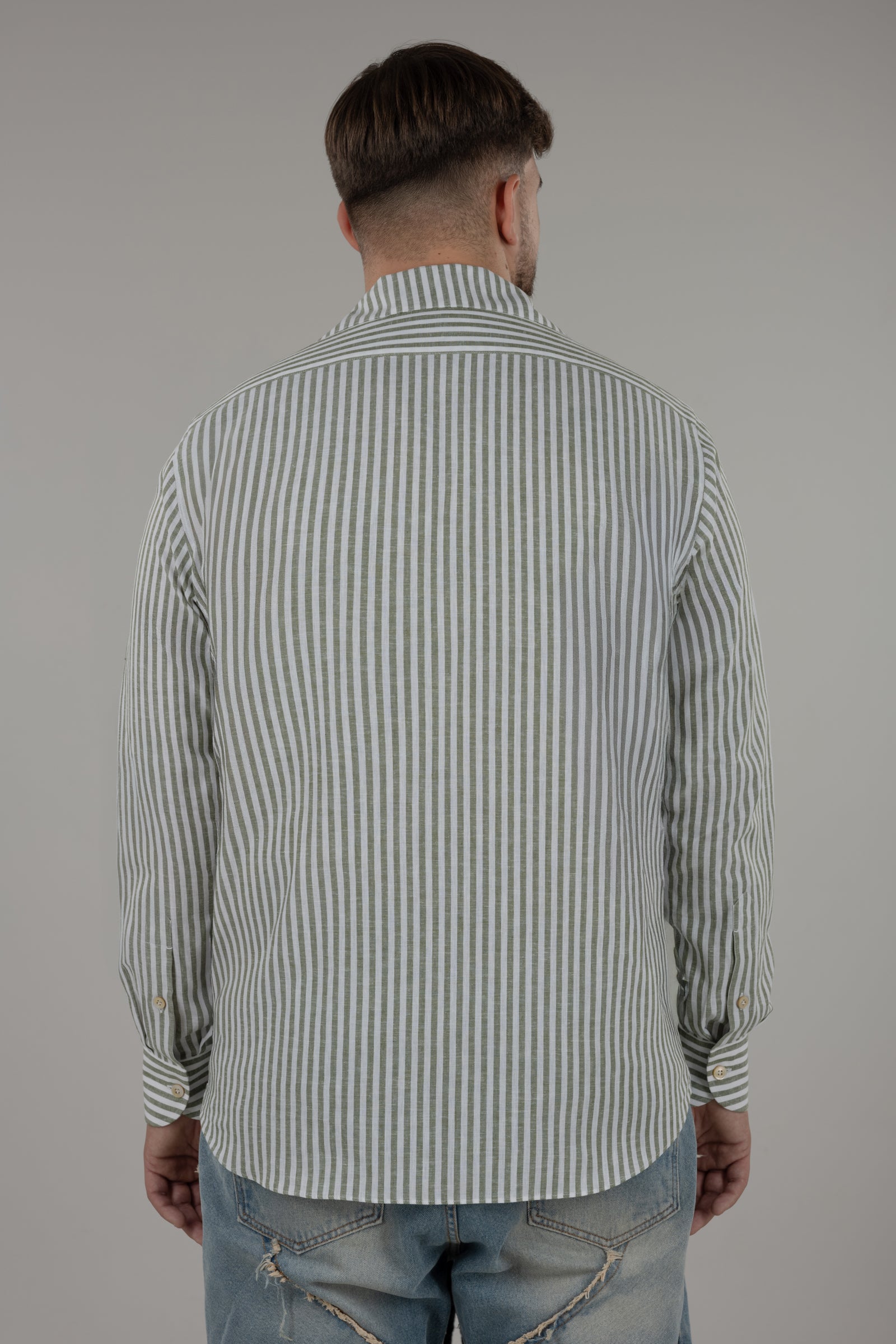 Camicia uomo in lino collo a scialle Mykonos