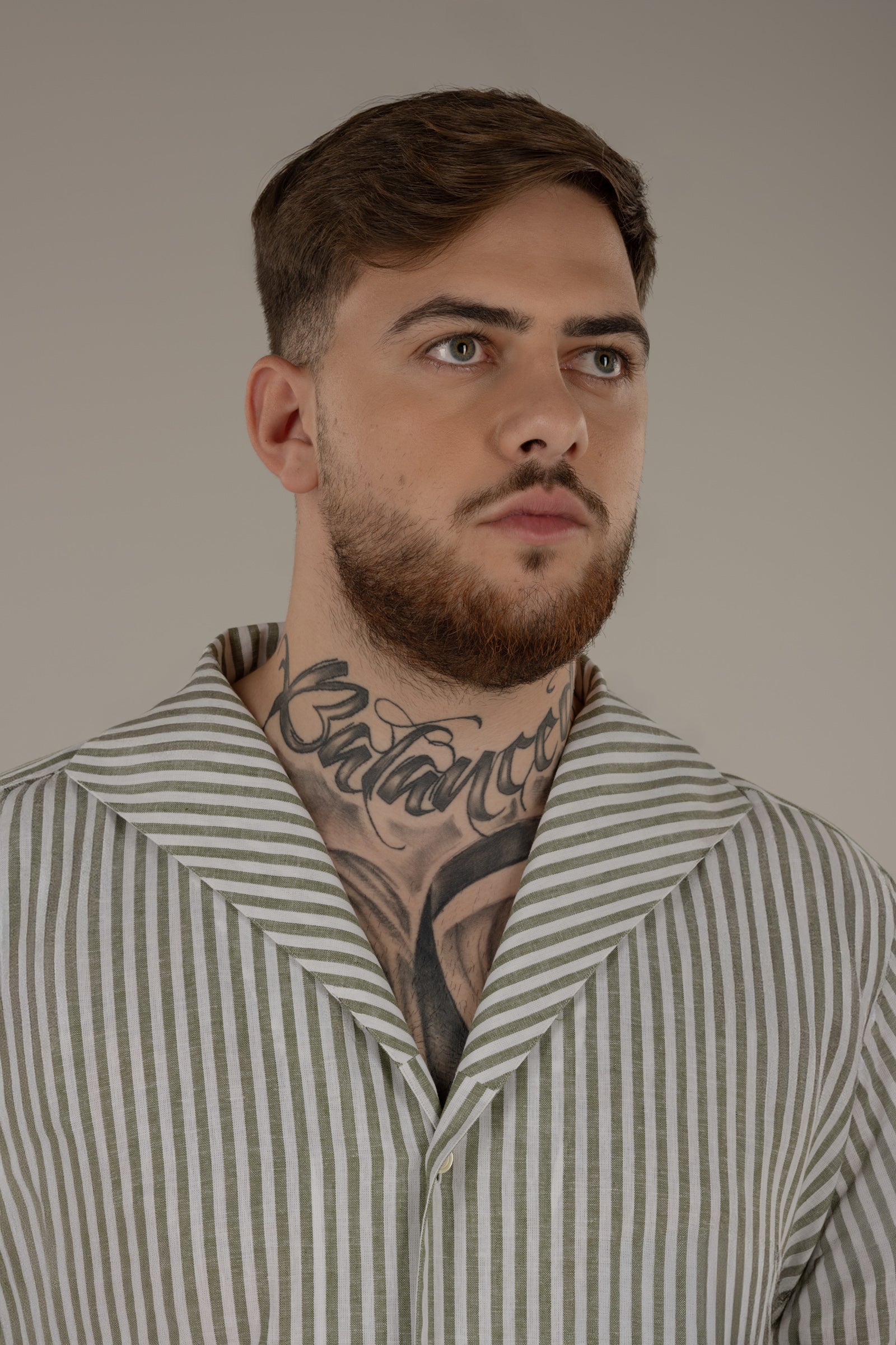 Camicia uomo in lino collo a scialle Mykonos