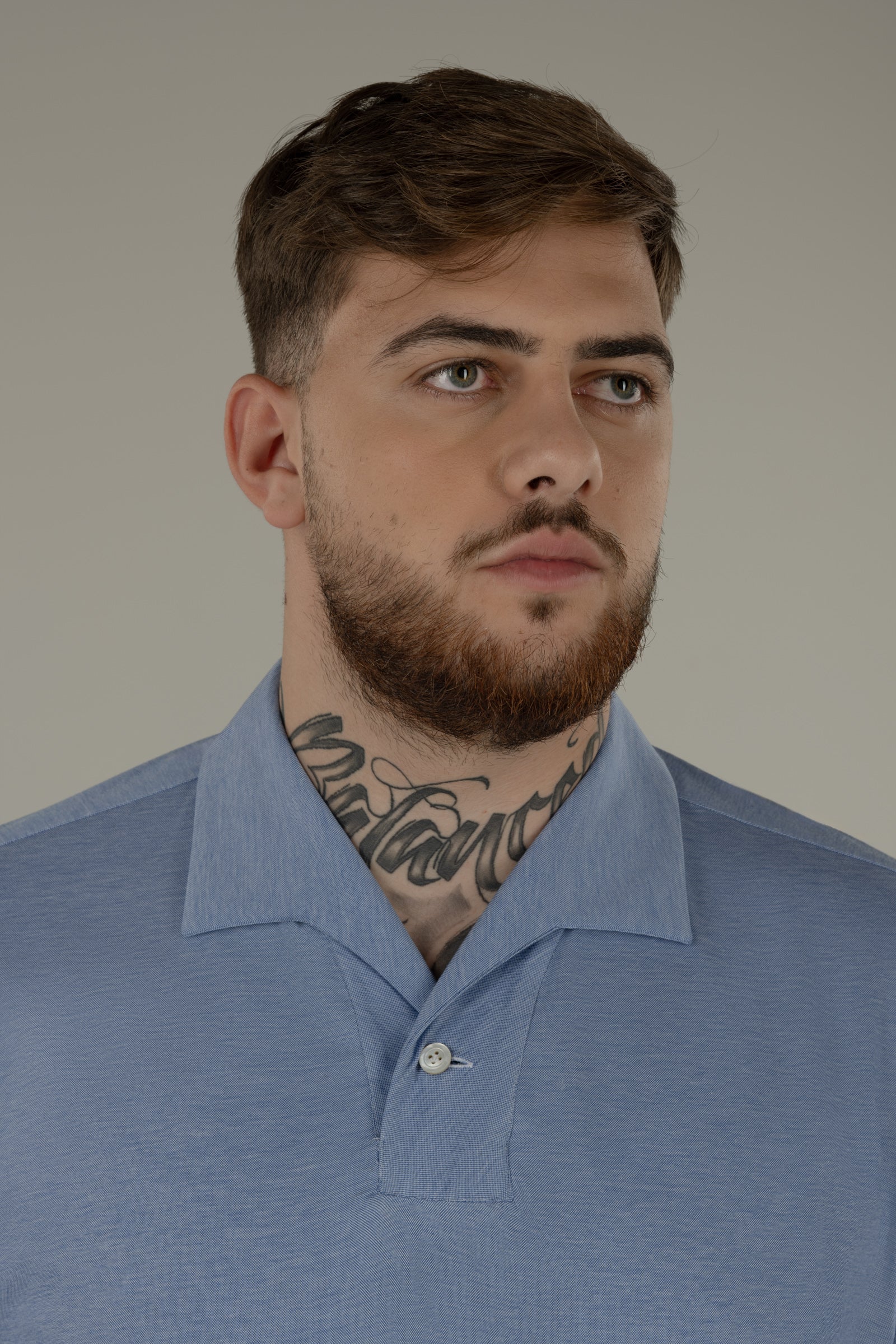 Polo camicia uomo con collo a scialle in jersey Miami