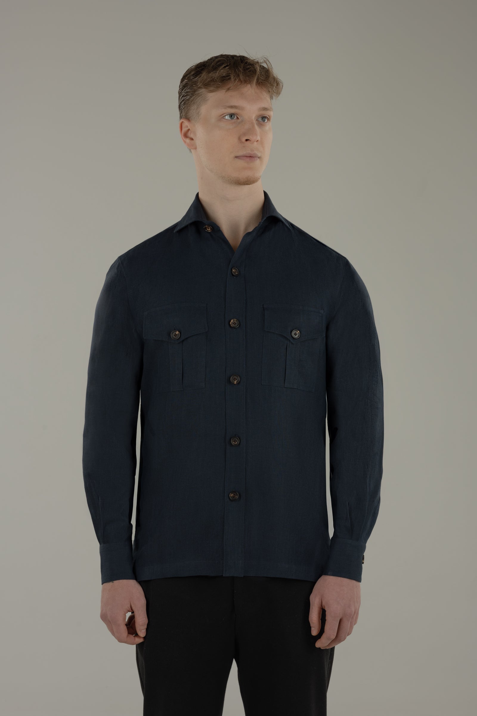 Overshirt uomo in lino Helsinky