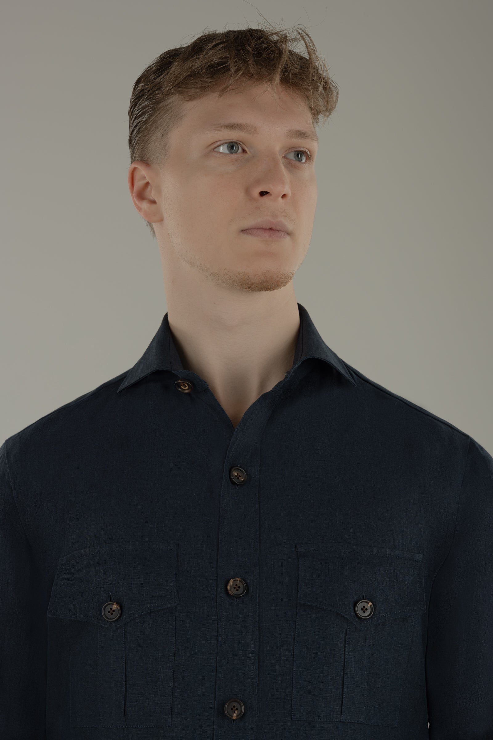 Overshirt uomo in lino Helsinky