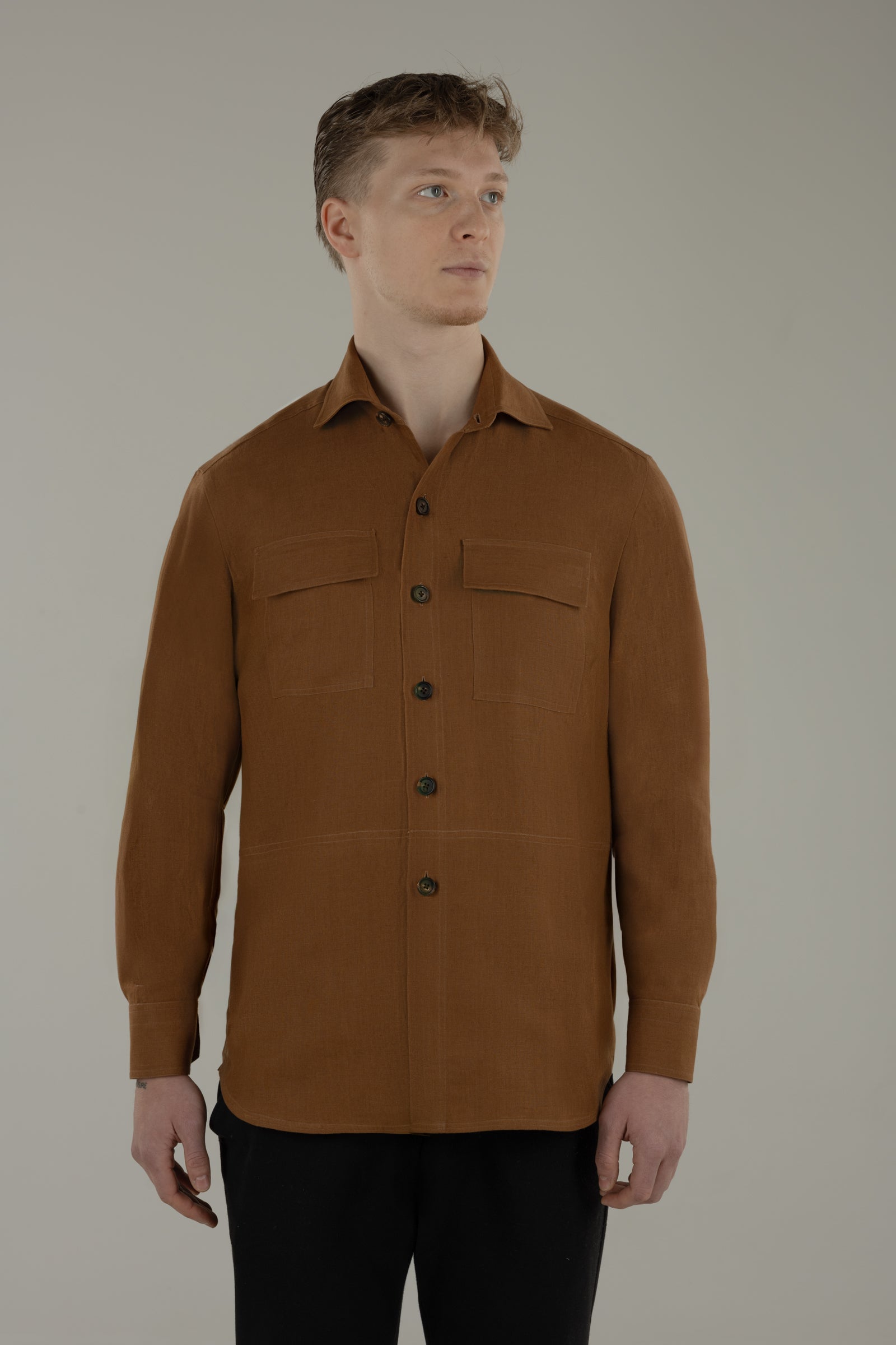 Overshirt uomo in lino Pompei