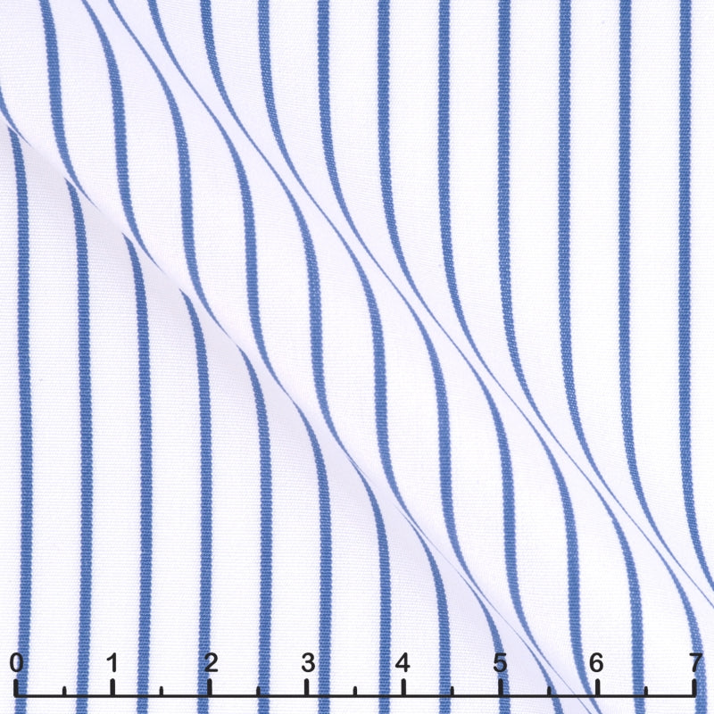 120 double twisted poplin with blue stripes