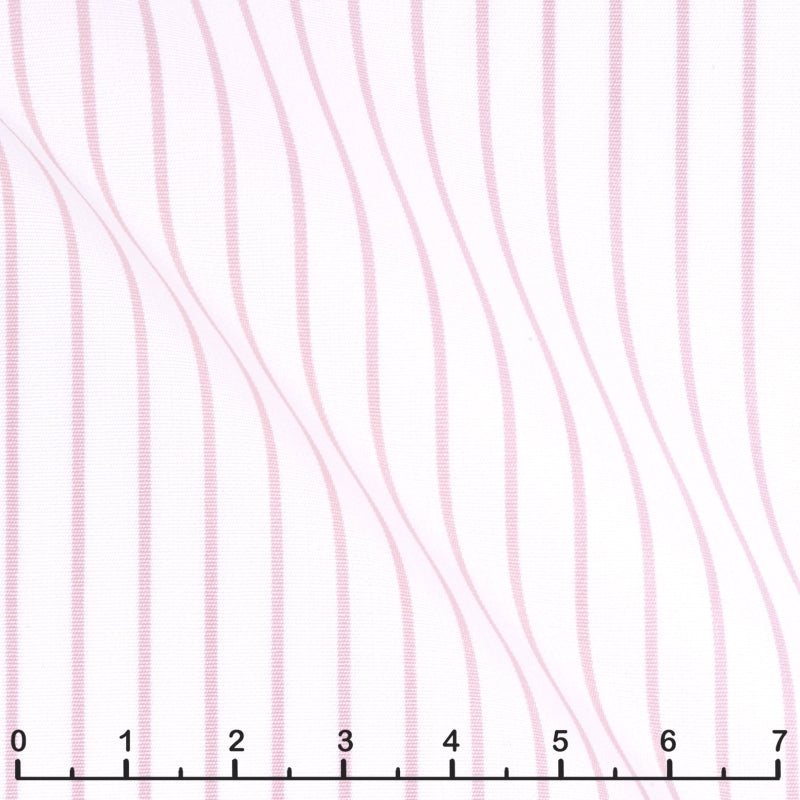 120 double twisted poplin with pink stripes