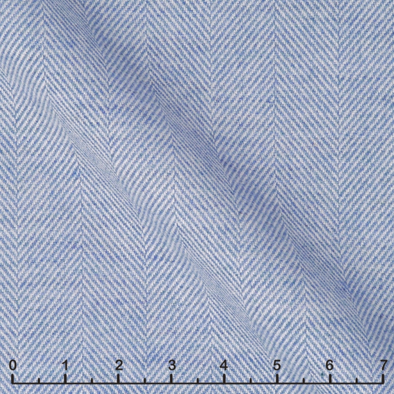 Flanella 100 % cotone azzurro spigato