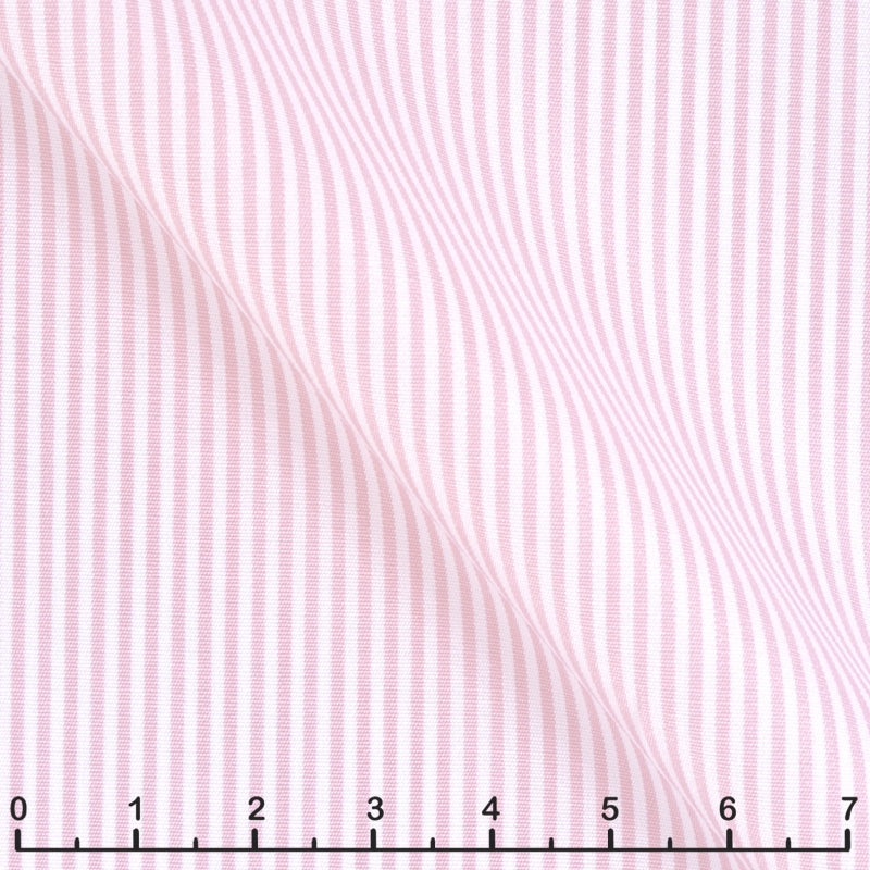 Popeline 120 doppio ritorto righe rosa