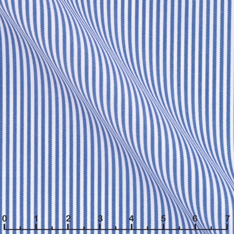 Popeline 120 doppio ritorto righe blu