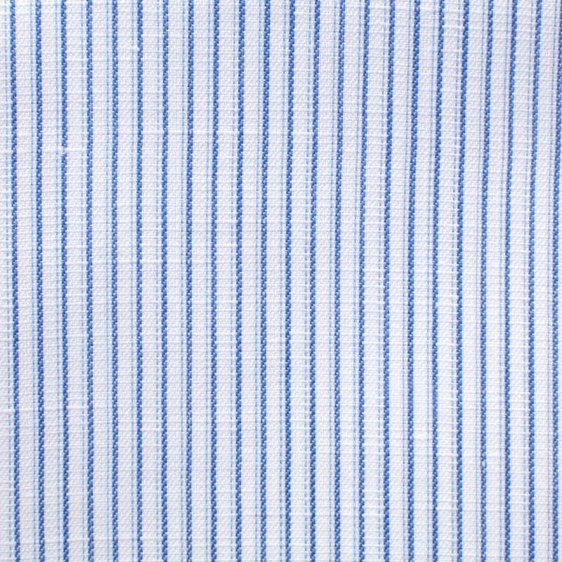 120 double twisted twill with light blue stripes