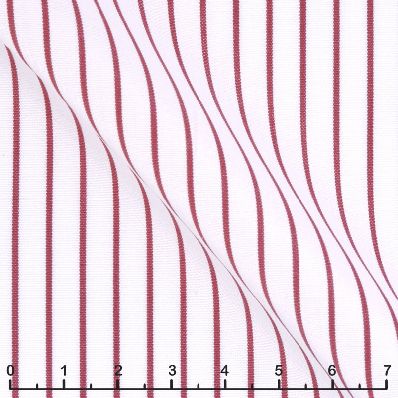 Popeline 120 doppio ritorto righe rosso