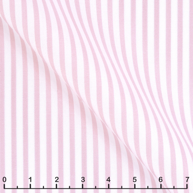Popeline 120 doppio ritorto righe rosa