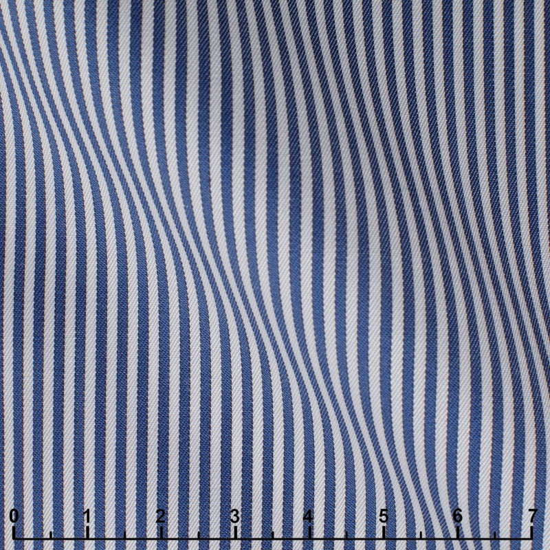 120 double twisted twill with blue stripes