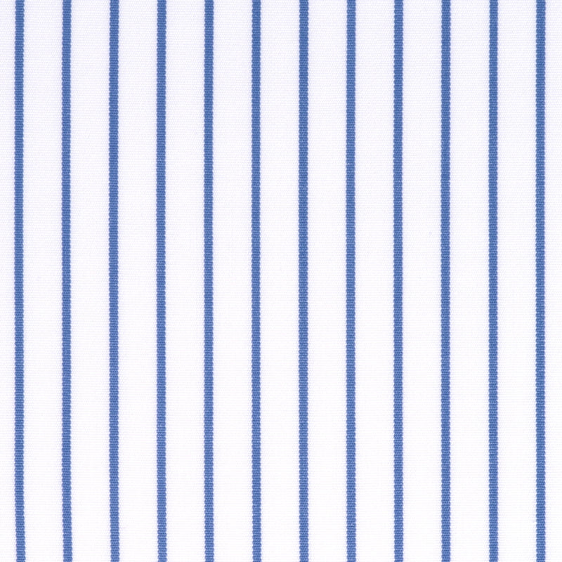Popeline 120 doppio ritorto righe blu