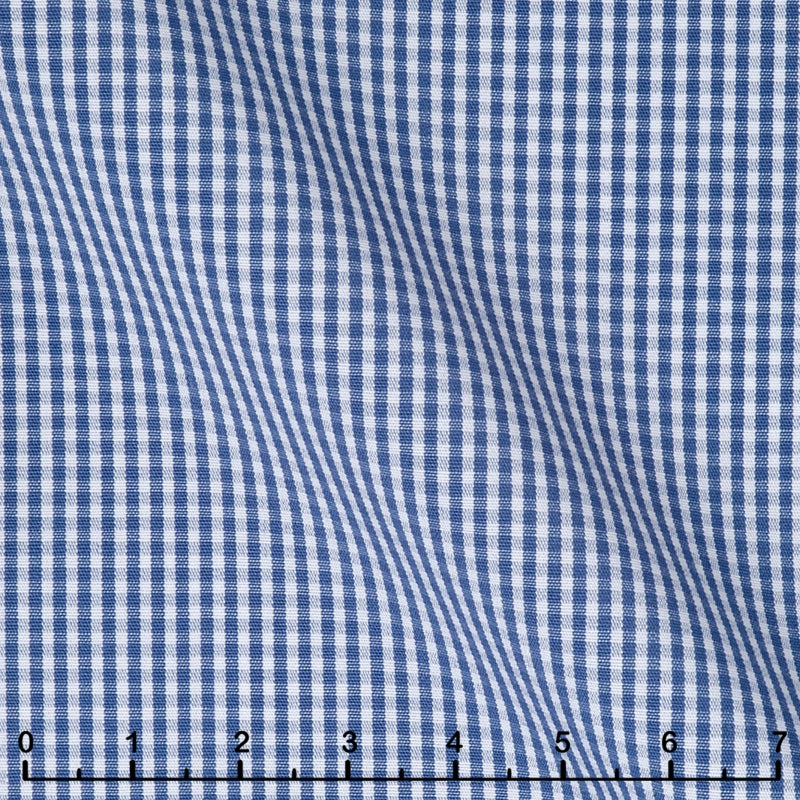 Popeline 120 doppio ritorto quadretto blu