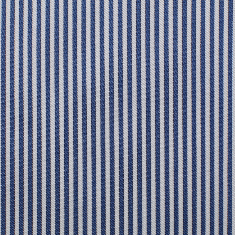 120 double twisted twill with blue stripes